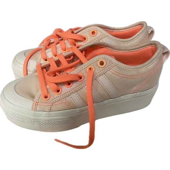 Adidas Nizza Platform Orange Shoes 5.5 NWT - Picture 1 of 7